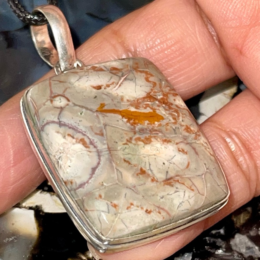 Birds Eye Rhyolite Jasper Pendant 1 7/8”